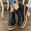 Zipper Wedges Women's Ankle Boots Round Toe Ladies Modern Boots PU Leather Solid Color Sewing Female Casual Shoes women