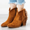 Botas Cowboy Con Flecos Borlas