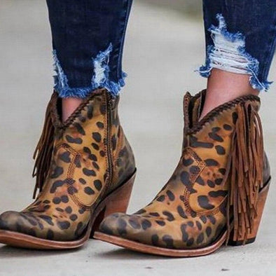 Botas Cowboy Con Flecos Borlas